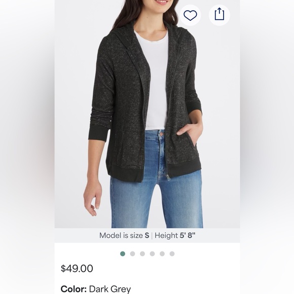 Market & Spruce Black Cardigan Sweater with Open Front - Picture 2 of 11